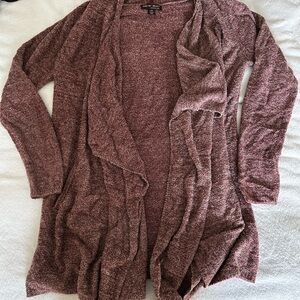 Barefoot Dreams Women's Maroon Open Front Cardigan